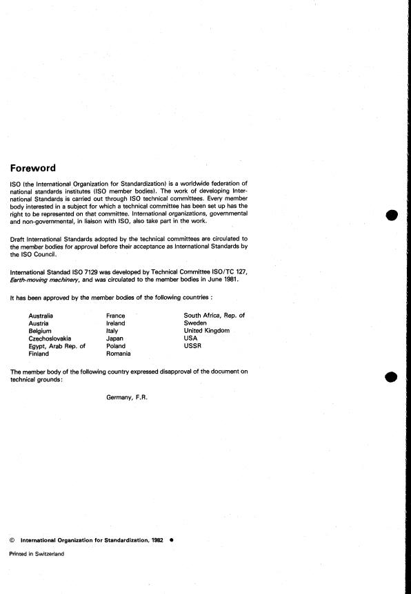 ISO 7129:1982 ISO 7129:1982 - Earth-moving machinery -- Tractors with dozer, graders, tractor scrapers -- Cutting edges -- Principal shapes and basic dimensions - Page 2 preview