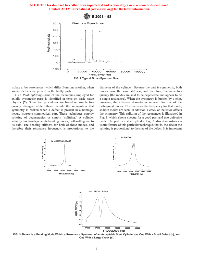 ASTM E2001-98 - Standard Guide for Resonant Ultrasound Spectroscopy for Defect Detection in Both Metallic and Non-Metallic Parts