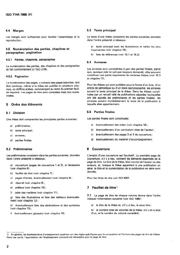 SIST ISO 7144:1996 ISO 7144:1986 - Documentation -- Présentation des theses et documents assimilés - Page 4 preview