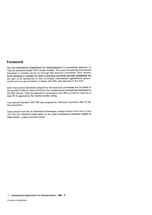 SIST ISO 7144:1996 ISO 7144:1986 - Documentation -- Presentation of theses and similar documents - Page 2 preview