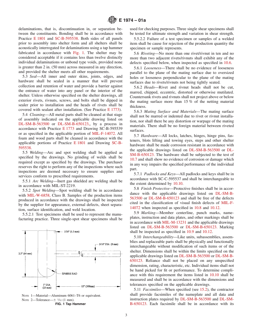 ASTM E1974-01a - Standard Specification for Shelter, Electrical, Equipment S-250/G