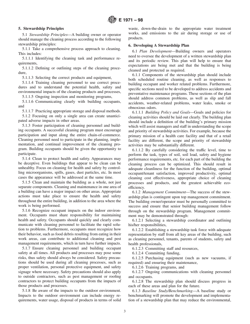 ASTM E1971-98 - Standard Guide for Stewardship for the Cleaning of Commercial and Institutional Buildings