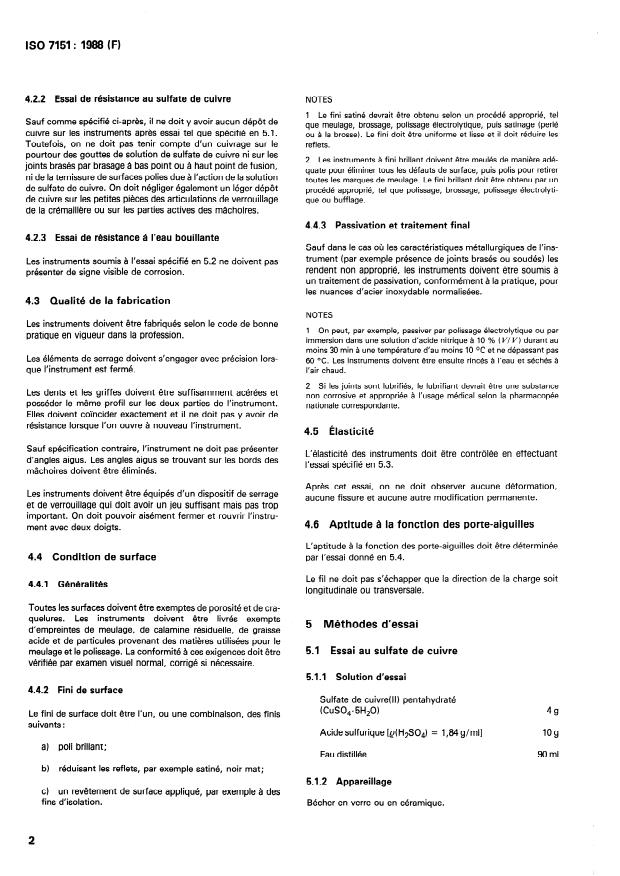 ISO 7151:1988 ISO 7151:1988 - Instruments chirurgicaux -- Instruments articulés, non tranchants -- Spécifications générales et méthodes d'essai - Page 4 preview