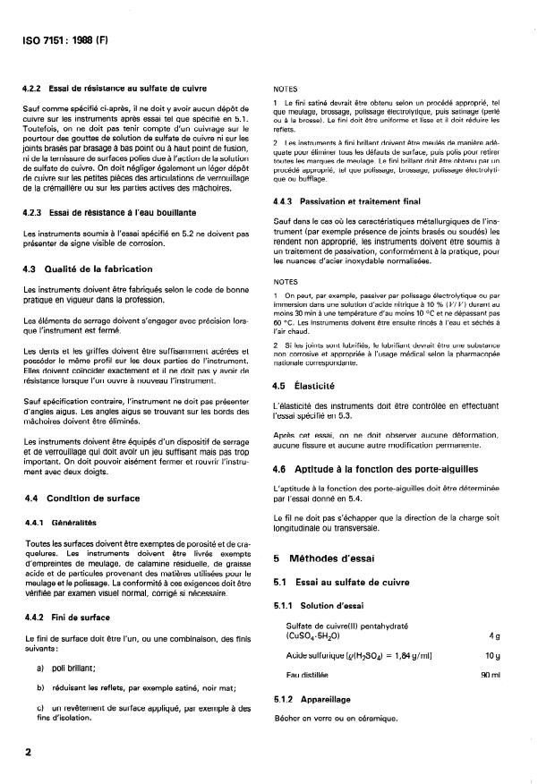 ISO 7151:1988 ISO 7151:1988 - Instruments chirurgicaux -- Instruments articulés, non tranchants -- Spécifications générales et méthodes d'essai - Page 4 preview