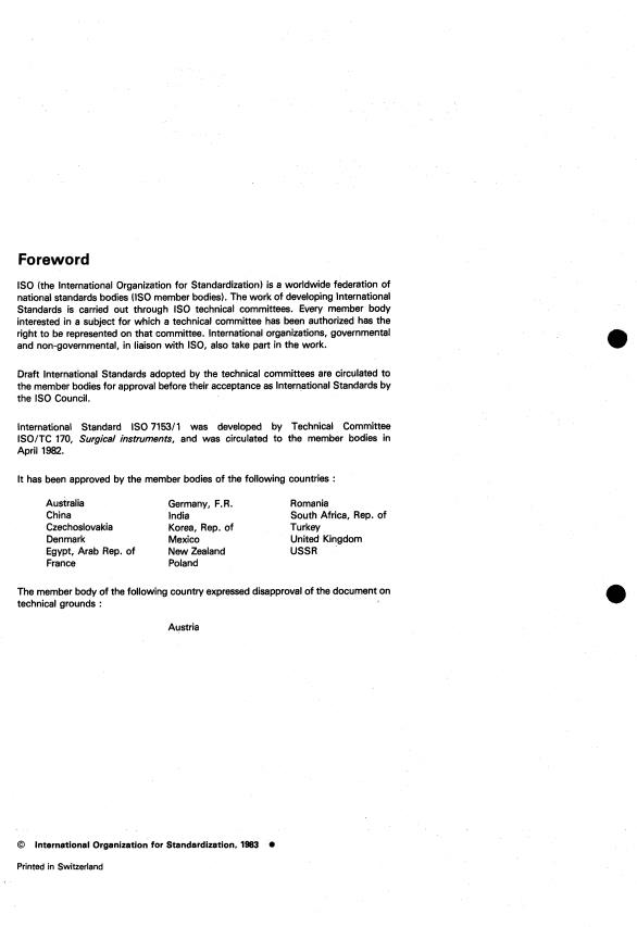 ISO 7153-1:1983 ISO 7153-1:1983 - Instruments for surgery -- Metallic materials - Page 2 preview