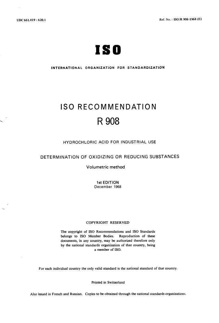 ISO/R 908:1968 - Title missing - Legacy paper document
Released:1/1/1968