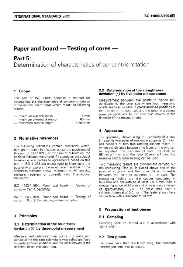 ISO 11093-5:1994 - Paper and board -- Testing of cores