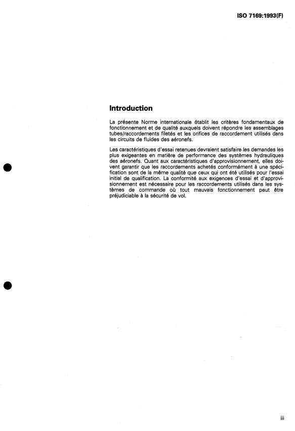 ISO 7169:1993 - Circuits de fluides pour l'aérospatiale -- Raccordements séparables de tubes a cône de 24 degrés -- Spécifications générales