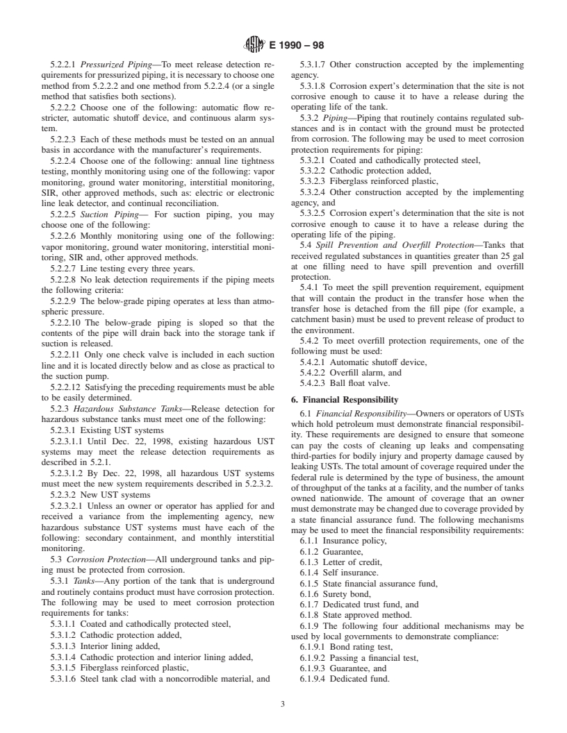 ASTM E1990-98 - Standard Guide for Performing Evaluations of Underground Storage Tank Systems for Operational Conformance with 40 CFR, Part 280 Regulations