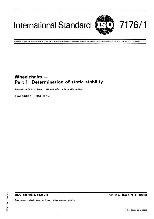 ISO 7176-1:1986 - Wheelchairs