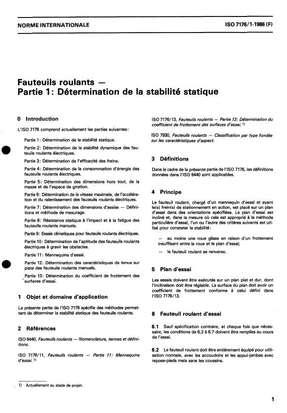 ISO 7176-1:1986 - Fauteuils roulants