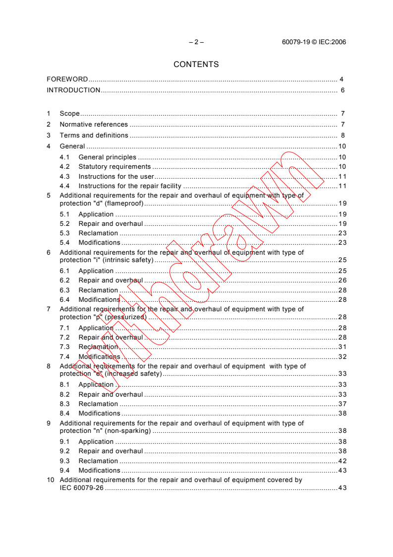 IEC 60079-19:2006 IEC 60079-19:2006 - Explosive atmospheres - Part 19: Equipment repair, overhaul and reclamation
Released:10/27/2006
Isbn:2831888581 - Page 4 preview
