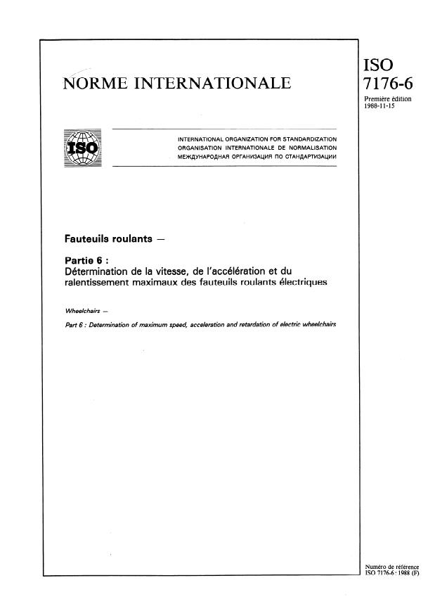 ISO 7176-6:1988 - Fauteuils roulants