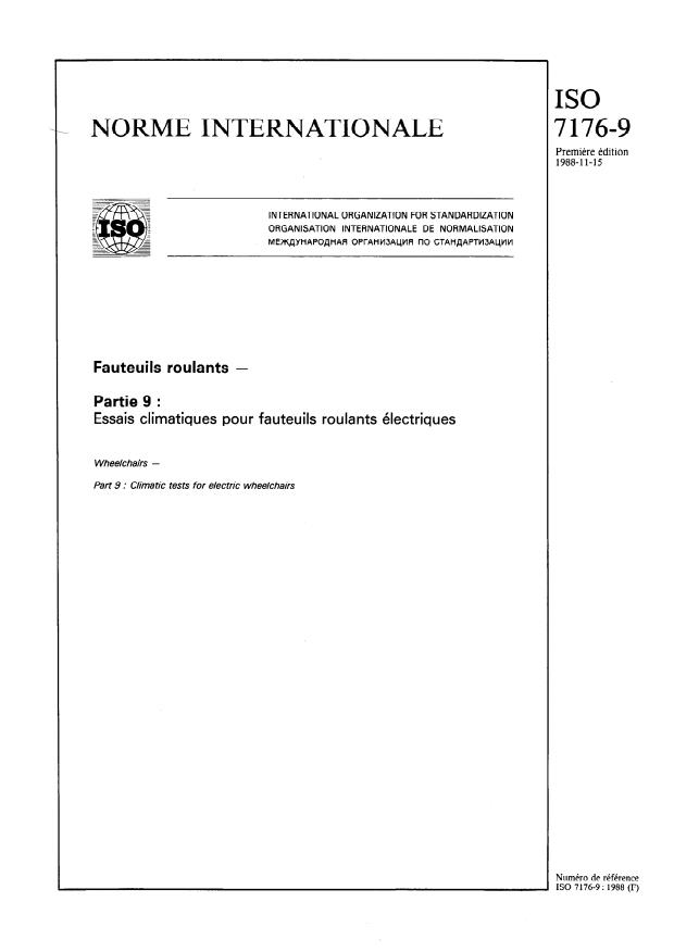 ISO 7176-9:1988 - Fauteuils roulants