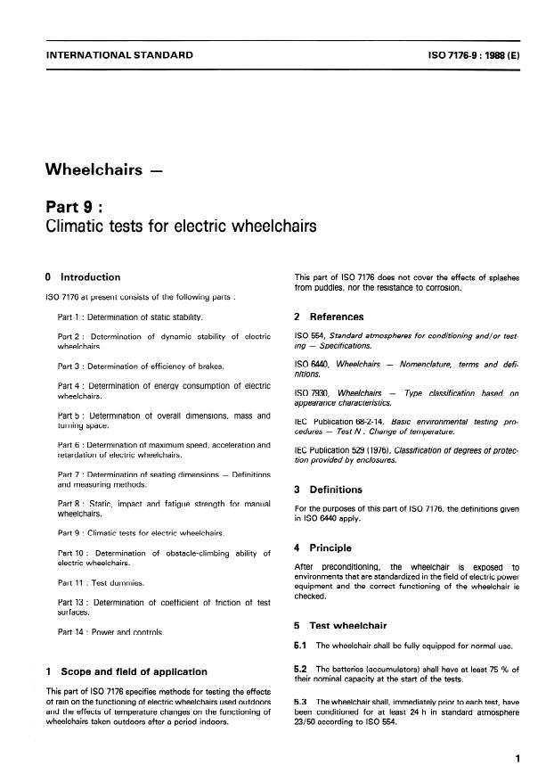 ISO 7176-9:1988 - Wheelchairs