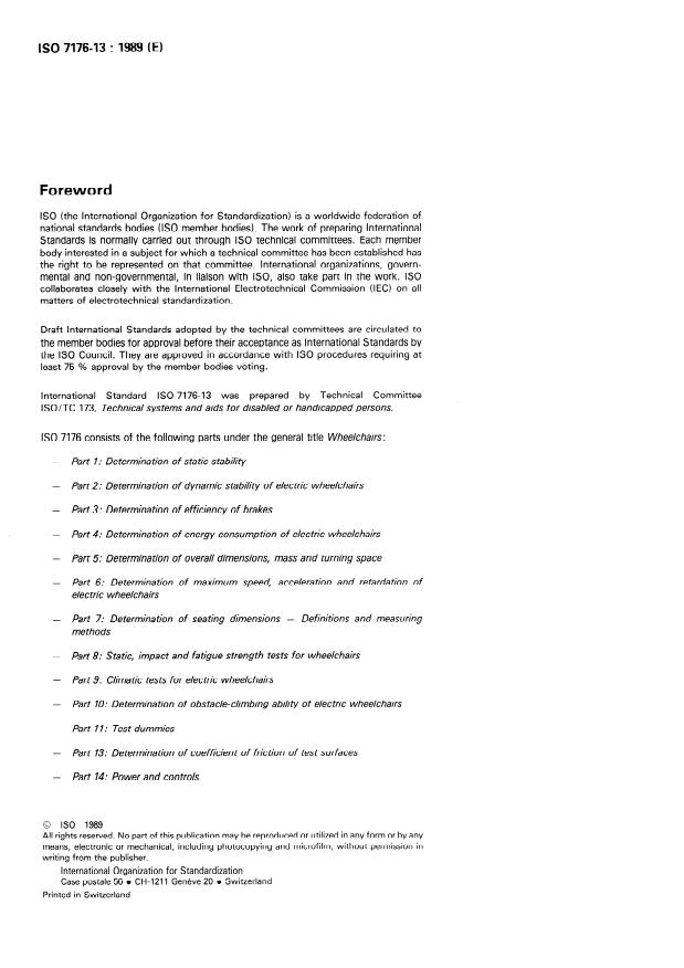 ISO 7176-13:1989 ISO 7176-13:1989 - Wheelchairs - Page 2 preview