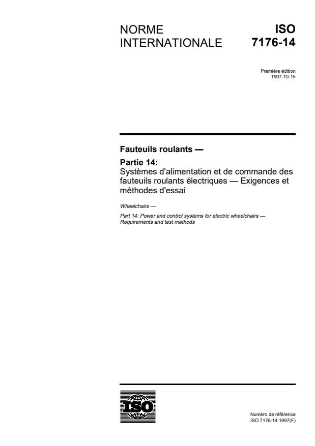 ISO 7176-14:1997 - Fauteuils roulants