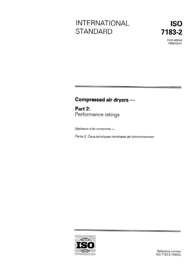 ISO 7183-2:1996 - Compressed air dryers
