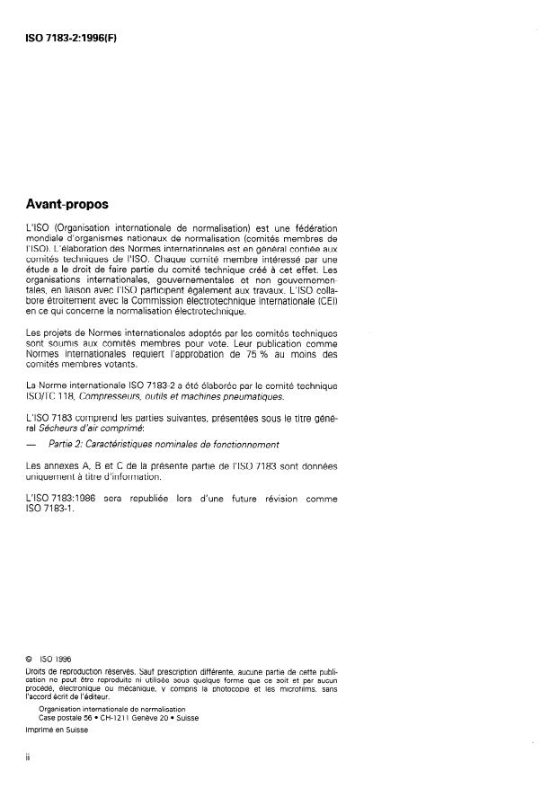 ISO 7183-2:1996 ISO 7183-2:1996 - Sécheurs d'air comprimé - Page 2 preview