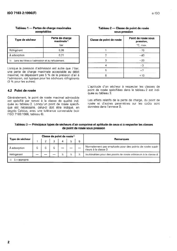 ISO 7183-2:1996 ISO 7183-2:1996 - Sécheurs d'air comprimé - Page 4 preview