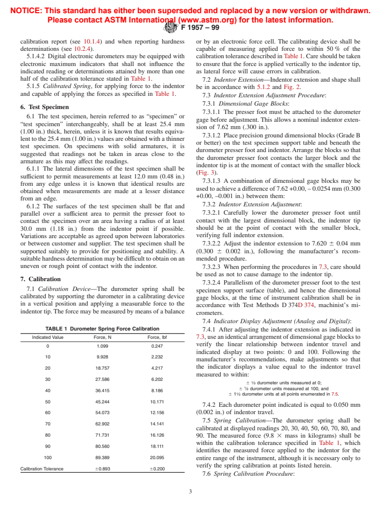 ASTM F1957-99 - Standard Test Method for Composite Foam Hardness-Durometer Hardness