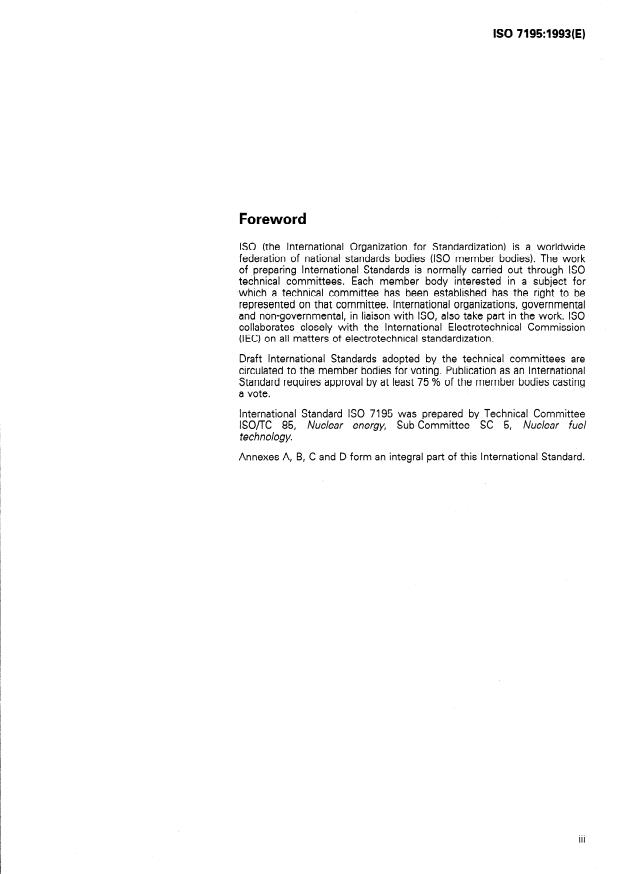 ISO 7195:1993 - Packaging of uranium hexafluoride (UF6) for transport
