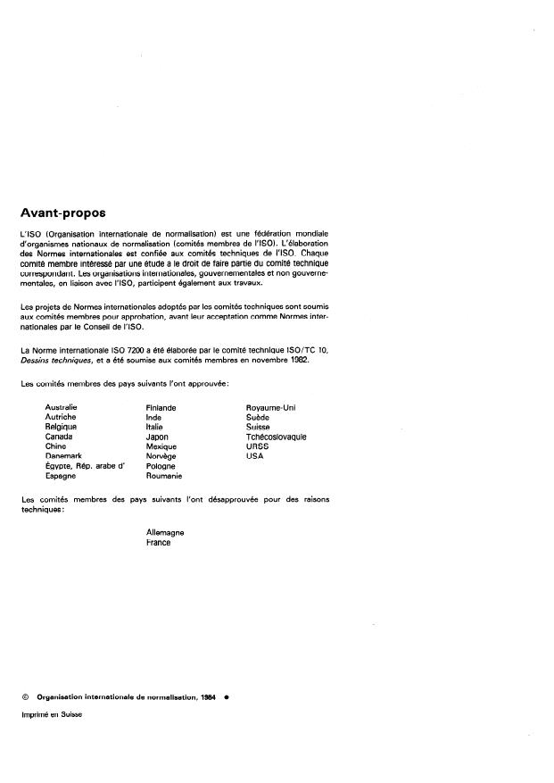 ISO 7200:1984 ISO 7200:1984 - Dessins techniques -- Cartouches d'inscriptions - Page 2 preview