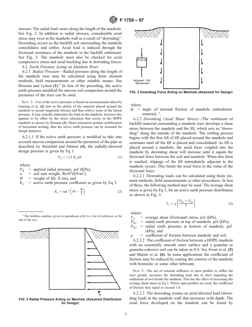 ASTM F1759-97 - Standard Practice for Design of High-Density Polyethylene (HDPE) Manholes for Subsurface Applications