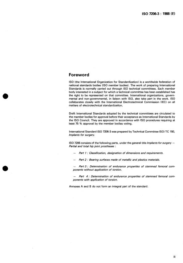 ISO 7206-3:1988 - Implants for surgery -- Partial and total hip joint prostheses