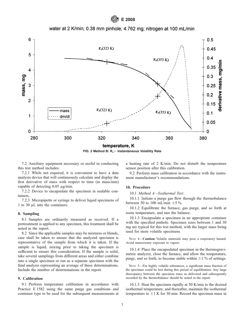 ASTM E2008-99 - Standard Test Method for Volatility Rate by Thermogravimetry