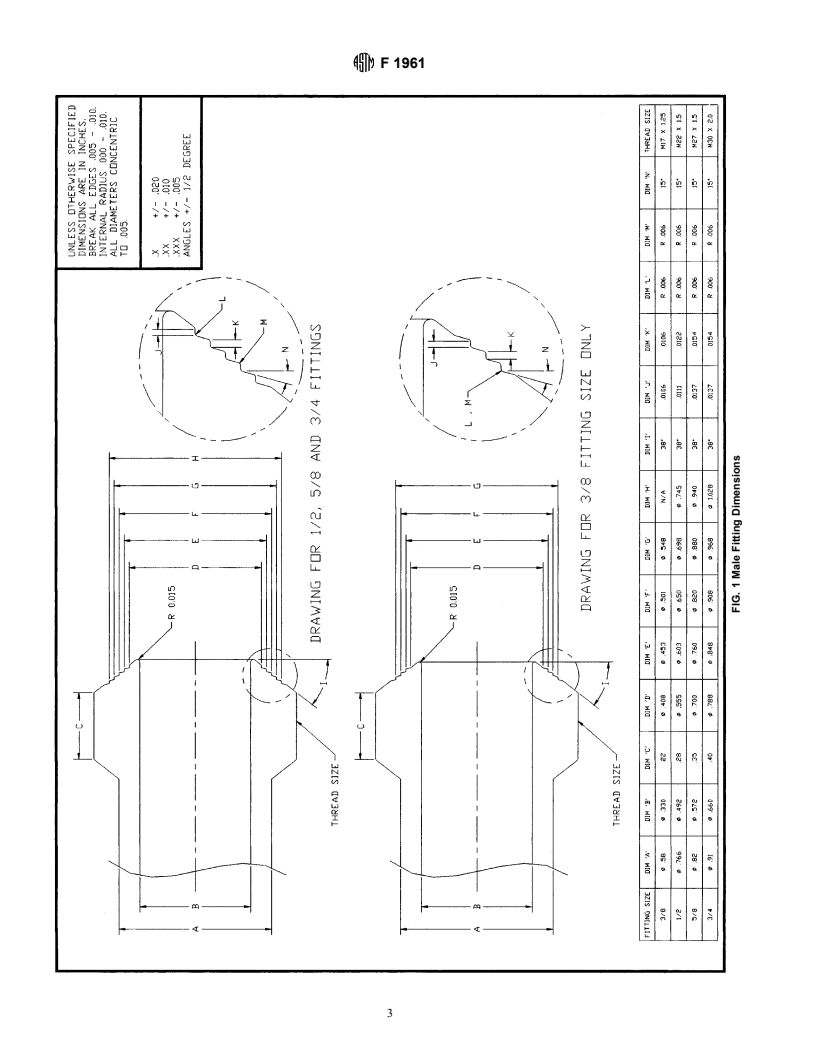 ASTM F1961-99 - Standard Specification for Metal Mechanical Cold Flare Compression Fittings with Disc Spring for Crosslinked Polyethylene (PEX) Tubing