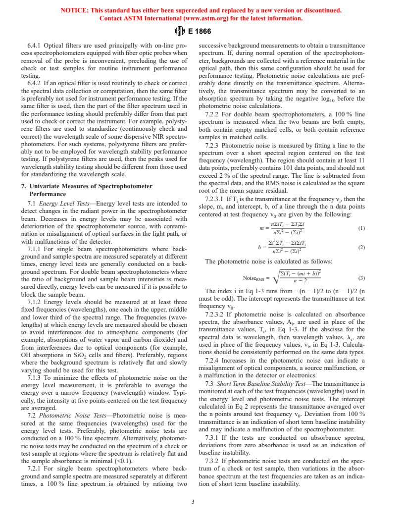 ASTM E1866-97 - Standard Guide for Establishing Spectrophotometer Performance Tests