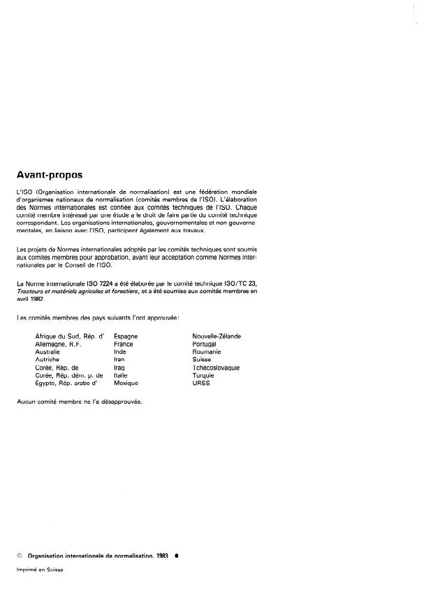 ISO 7224:1983 ISO 7224:1983 - Matériel viti-vinicole -- Pompes a vendange -- Méthodes d'essai - Page 2 preview