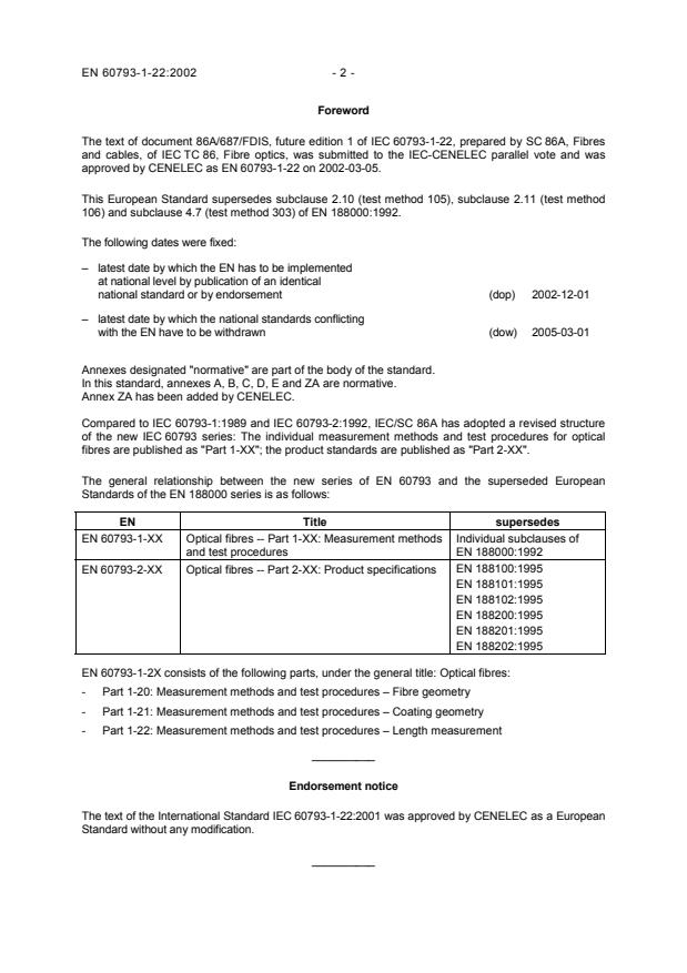 EN 60793-1-22:2002 EN 60793-1-22:2004 - Page 4 preview