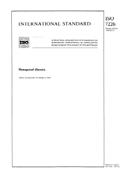 ISO 7226:1988 ISO 7226:1988 - Hexagonal dienuts
Released:5/19/1988 - Page 1 preview