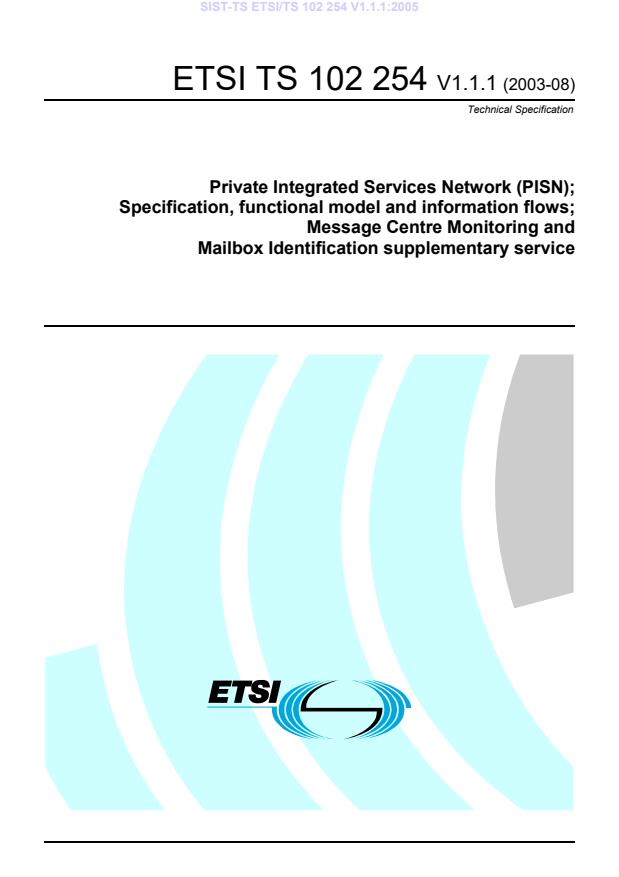 TS ETSI/TS 102 254 V1.1.1:2005