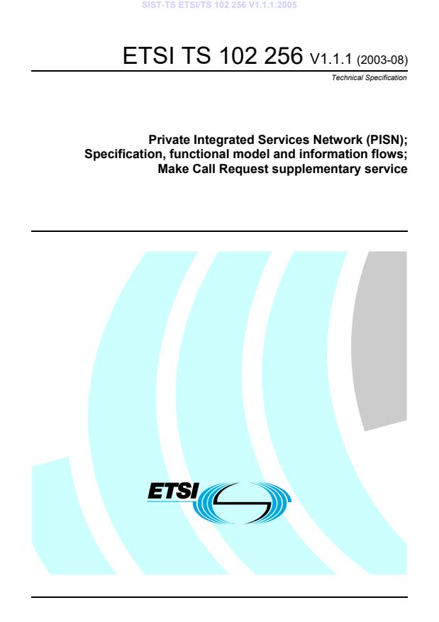 TS ETSI/TS 102 256 V1.1.1:2005
