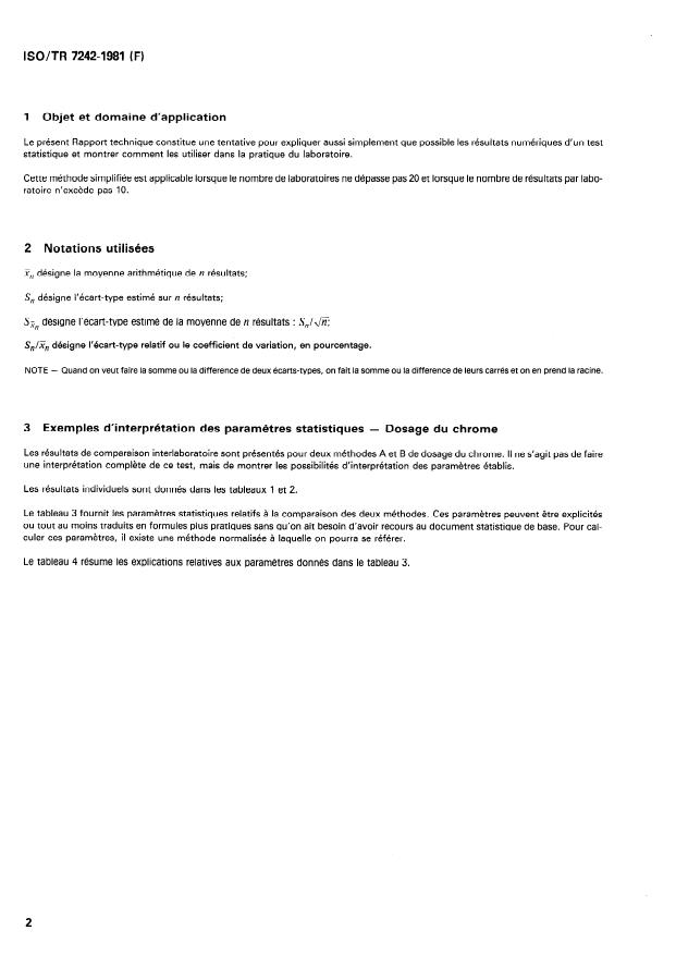 ISO/TR 7242:1981 ISO/TR 7242:1981 - Analyse chimique des métaux et des alliages légers -- Interprétation statistique des circuits interlaboratoires - Page 2 preview