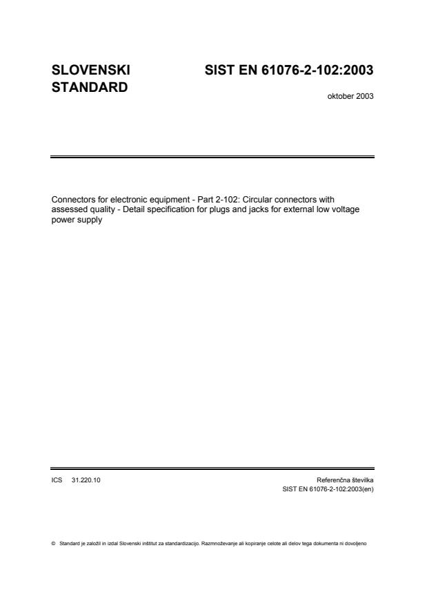 EN 61076-2-102:2002 EN 61076-2-102:2003 - Page 1 preview