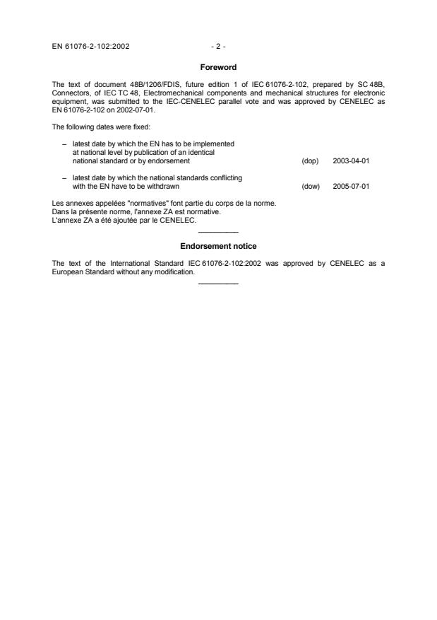 EN 61076-2-102:2002 EN 61076-2-102:2003 - Page 4 preview