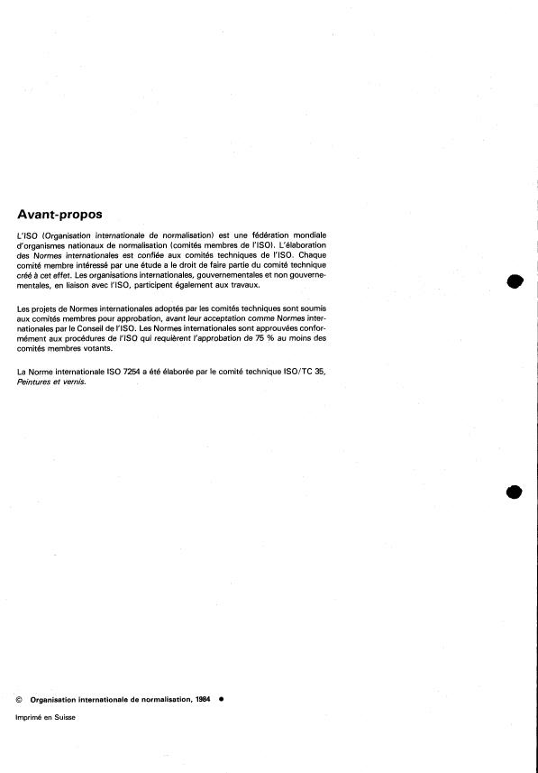 ISO 7254:1984 ISO 7254:1984 - Peintures et vernis -- Évaluation du rendement d'application normal (naturel) -- Application a la brosse - Page 2 preview