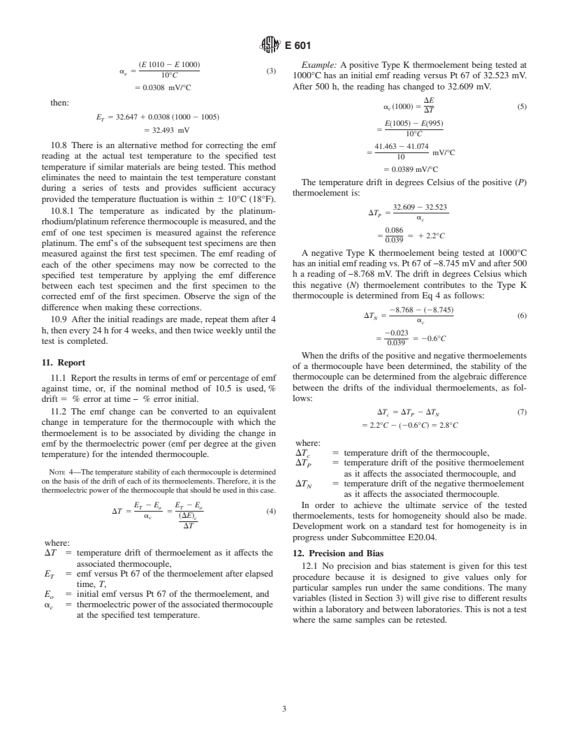 ASTM E601-81(1997) - Standard Test Method for Comparing EMF Stability of Single-Element Base-Metal Thermocouple Materials in Air (Withdrawn 2006)