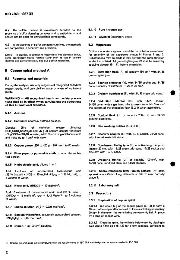 ISO 7269:1987 ISO 7269:1987 - Rubber -- Determination of free sulfur - Page 4 preview