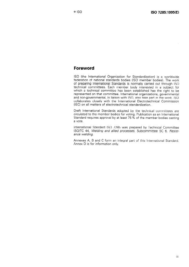 ISO 7285:1995 - Pneumatic cylinders for mechanized multiple spot welding