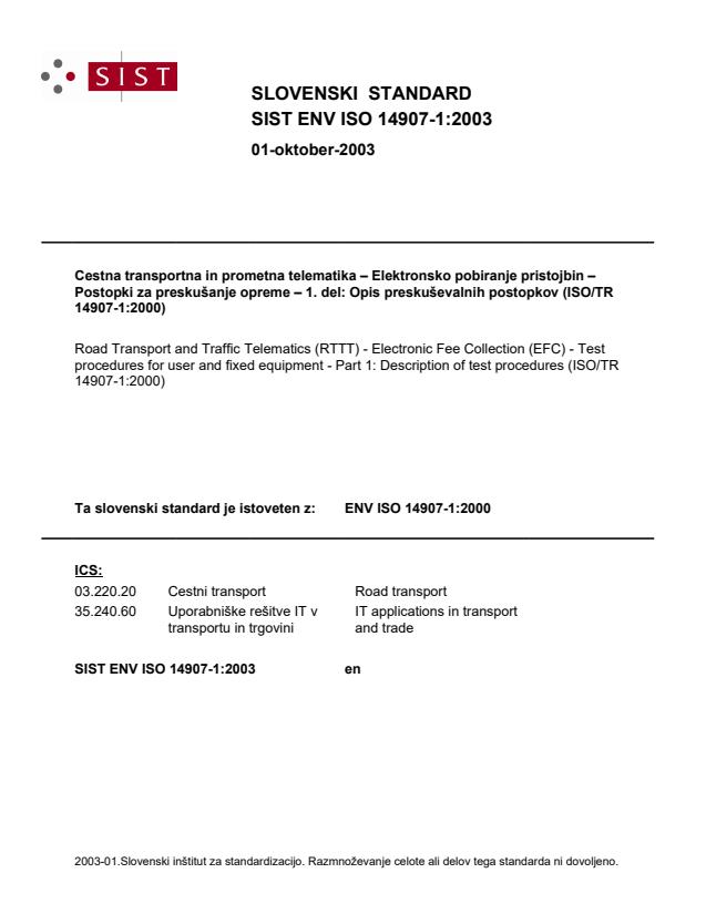 ENV ISO 14907-1:2003