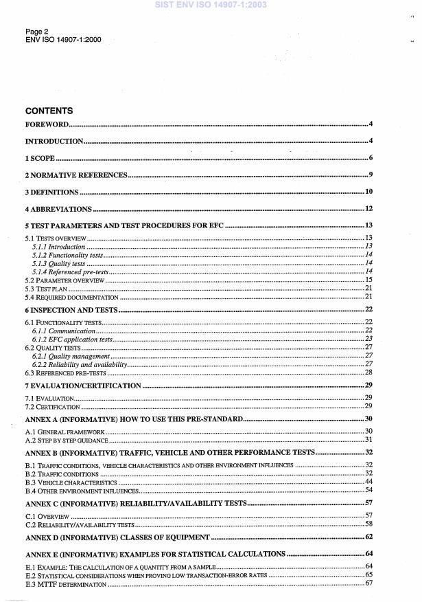 ENV ISO 14907-1:2000 ENV ISO 14907-1:2003 - Page 4 preview
