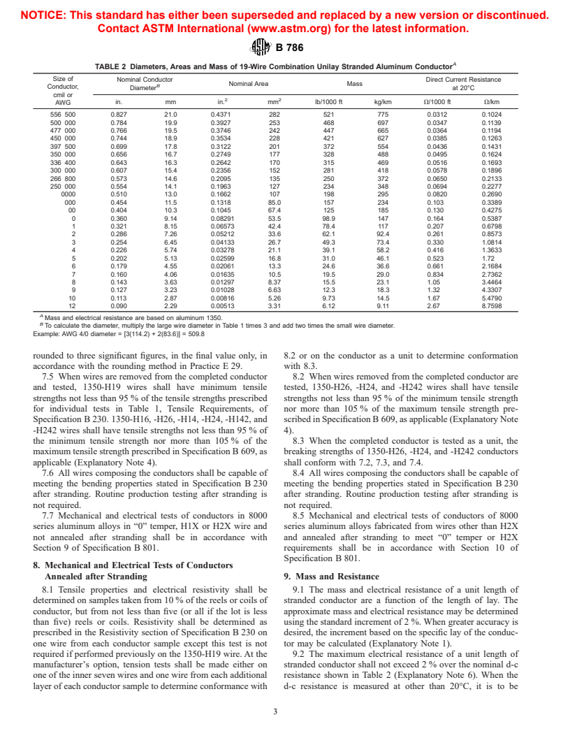 ASTM B786-02 - Standard Specification for 19 Wire Combination Unilay-Stranded Aluminum Conductors for Subsequent Insulation