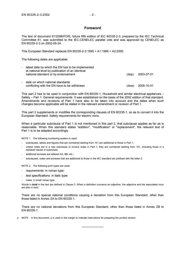 EN 60335-2-3:2002 EN 60335-2-3:2003 - Page 4 preview