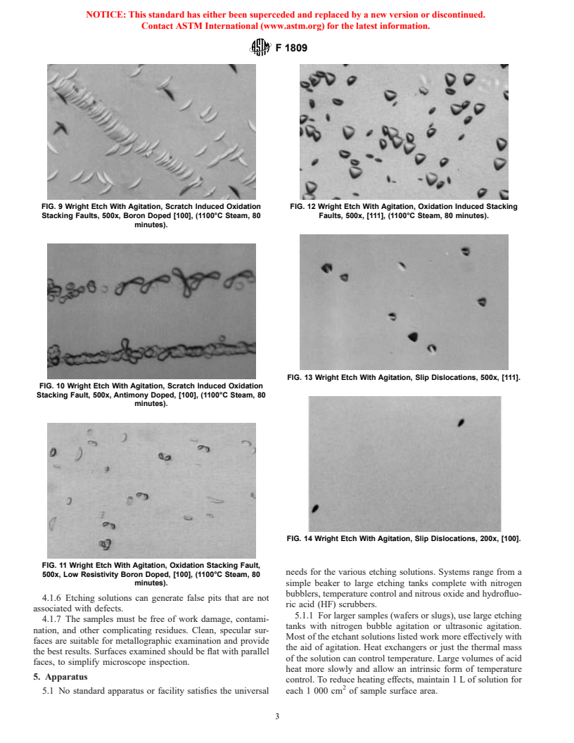 ASTM F1809-97 - Standard Guide for Selection and Use of Etching Solutions to Delineate Structural Defects in Silicon