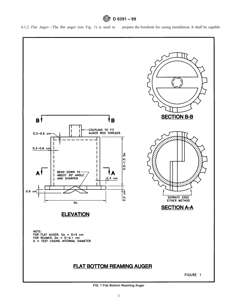 ASTM D6391-99 - Standard Test Method for Field Measurement of Hydraulic Conductivity Limits of Porous Materials Using Two Stages of Infiltration from a Borehole